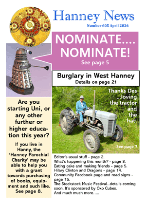The current issue of Hanney News.
